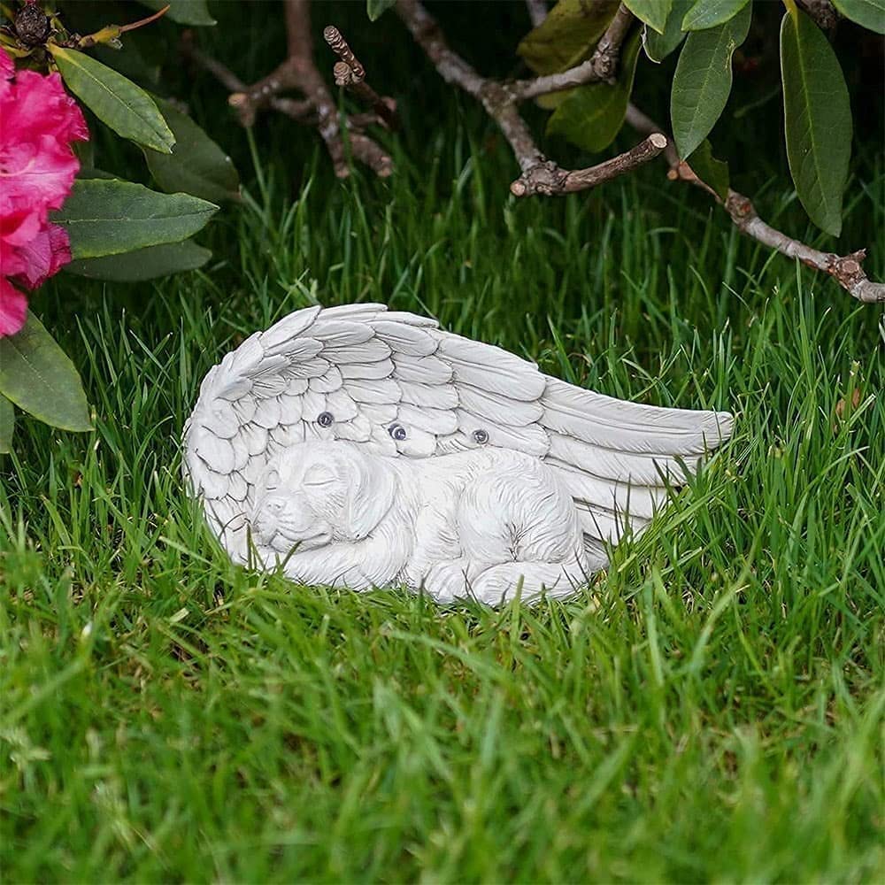 iHeartDogs Dog Memorial Gifts - Forever My Guardian Angel Garden Solar Light - Pet Memorial Stone iHeartDogs