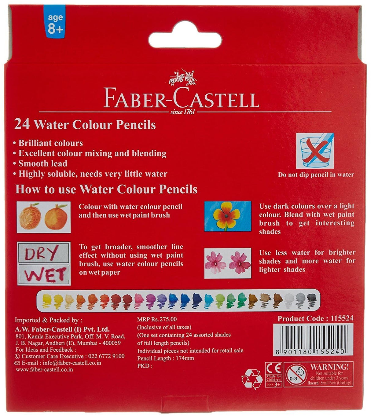 Faber-Castell Watercolor Pencils (24 color) Premium Quality Art Supplies Originals Faber-Castell