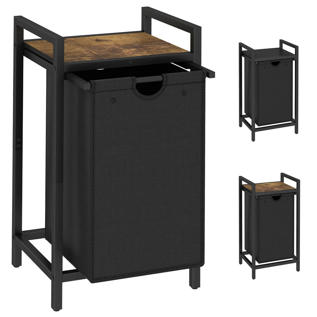 LAATOOREE Laundry Hamper, Two-Color Laundry Basket with Removable Laundry Bag and Top Shelf, Clothes Hamper for Samll Space,Laundry Room, Bedroom, Bathroom LAATOOREE