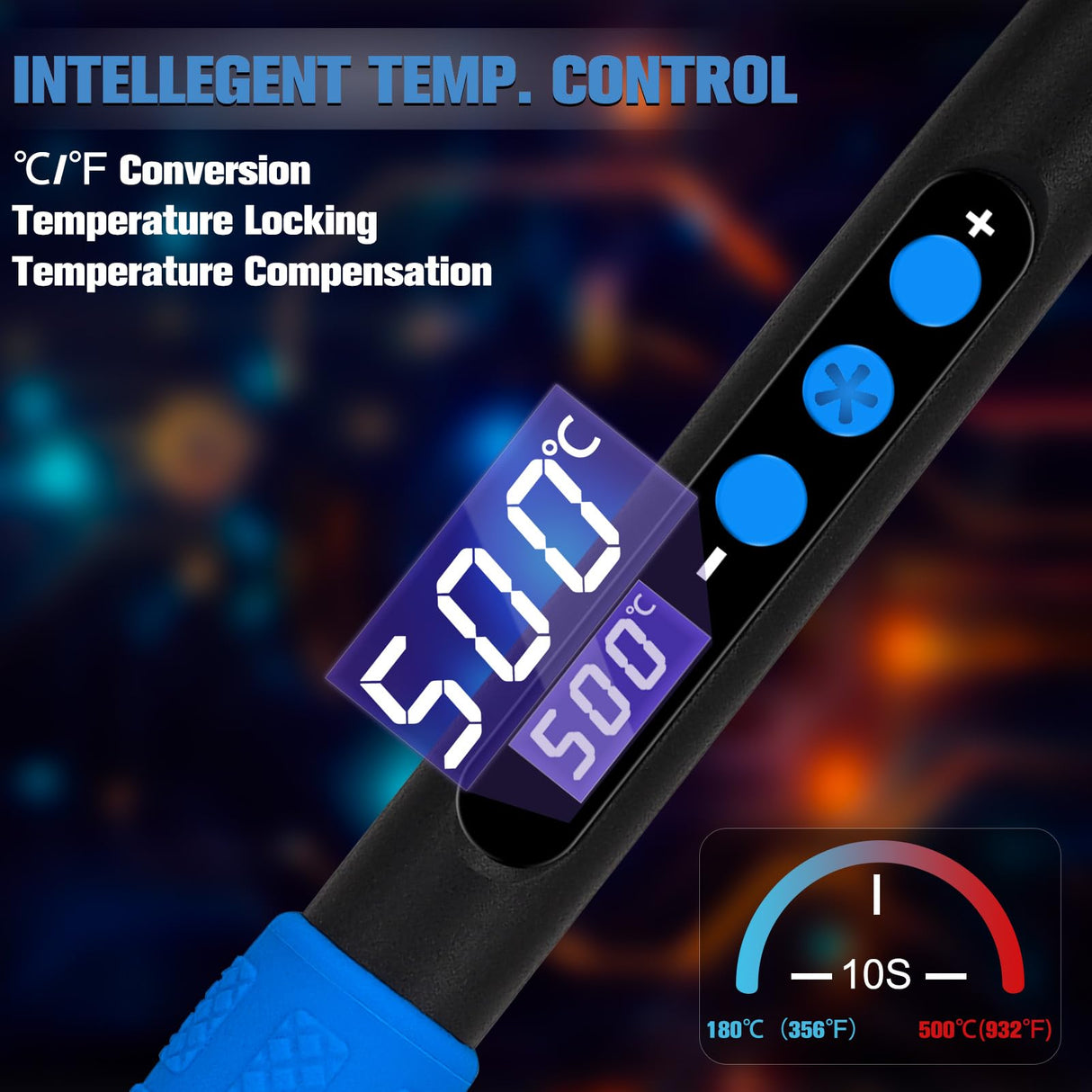 Soldering Iron Kit, 90W LED Display Adjustable Temperature Soldering Iron Automatic Sleep Mode Soldering Gun with 5PCS Tips, Solder Wire, Stand, Flux, Welding Tool for Repair, Electric Repairing, DIY K KERNOWO