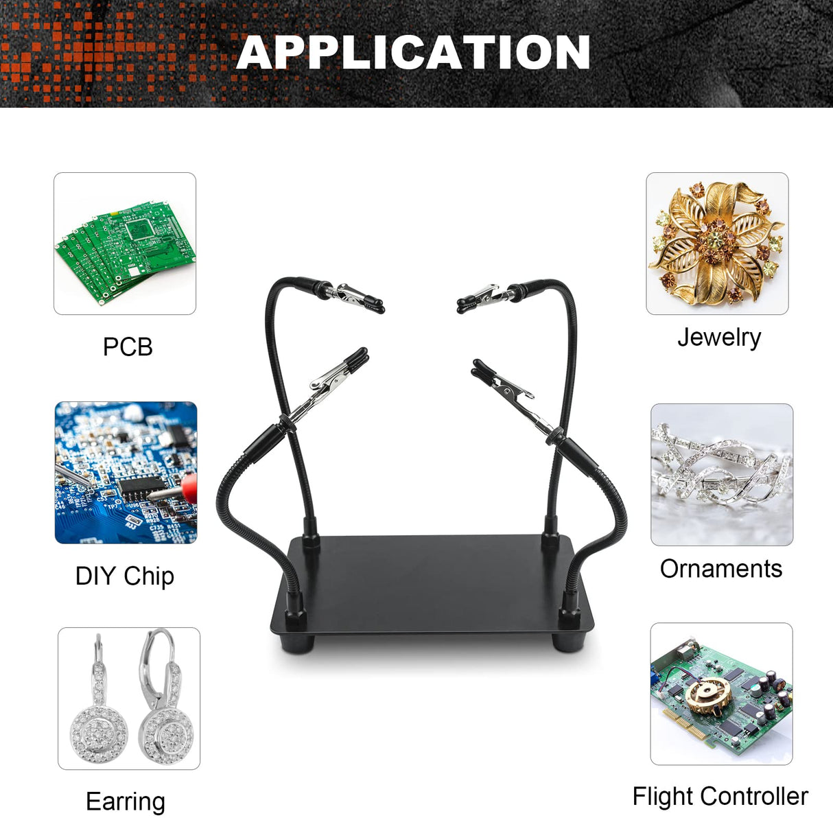 XYK Helping Hands Soldering Station, Soldering Kit, Third Hand Soldering Tool 4 Flexible Arms Helping Hands for Electronic Repair Soldering Jewelry Crafts XYK