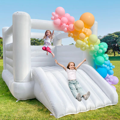 iLink-outer White Bounce House for Kid and Adult Large Indoor Outdoor Bouncy Castle Theme for Kids 133.86 x 96.46 x 74.02 inch Big Playhouse for Party