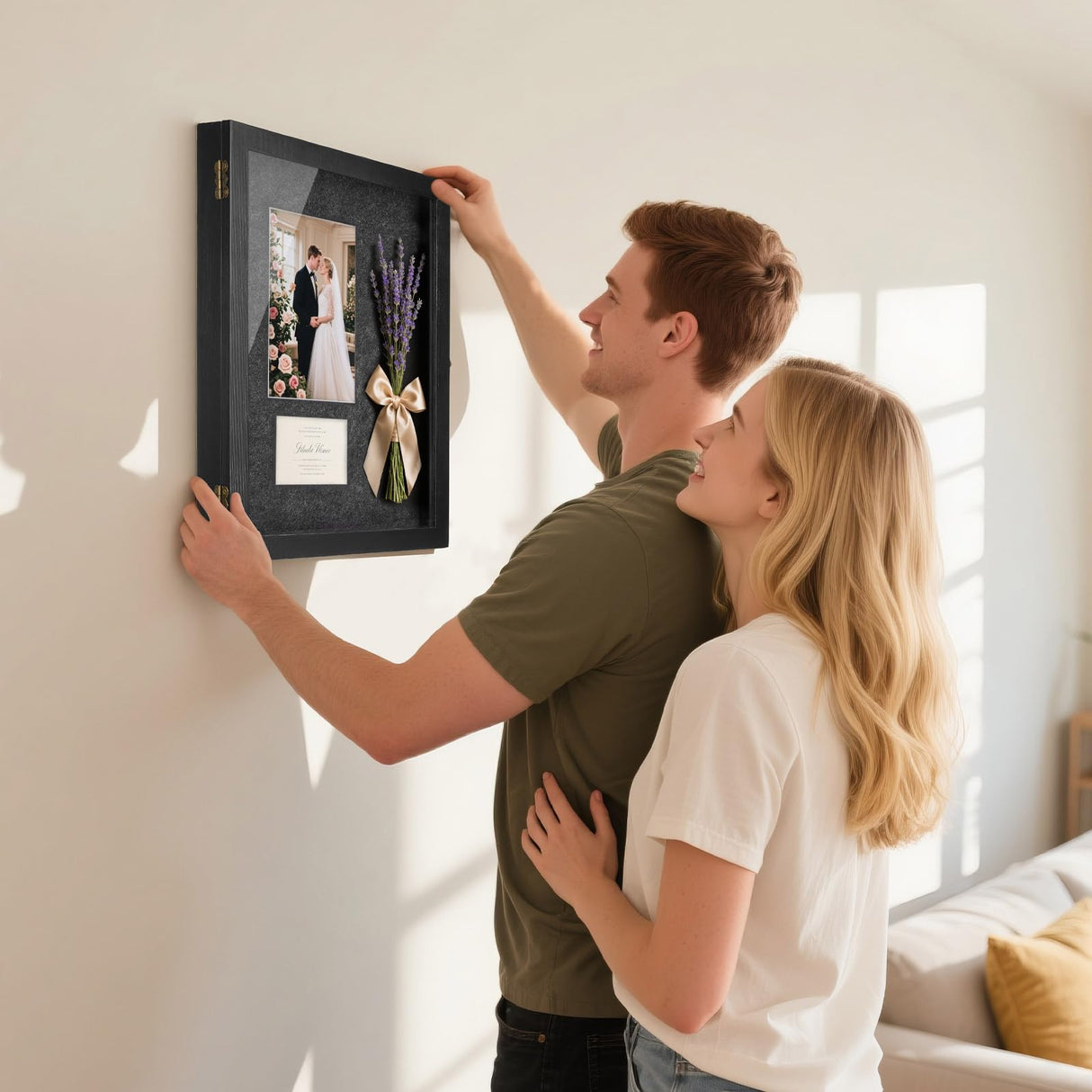 Black Shadow Box Frame 11X14 with Shelves, Medal/Challenge Coin Display Case, Pet Memorial/Wedding Shadow Box, Best Anniversary/Birthday/Bridal Shower/Engagement/Wedding Registry/House Warming Gifts AW BRIDAL