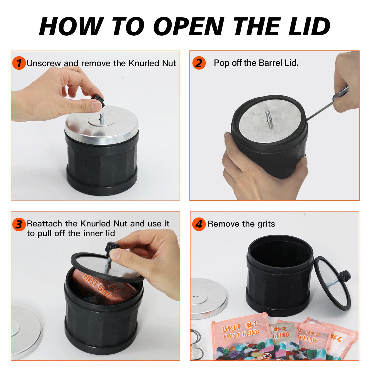 VIYUKI Rock Tumblers Kit - Includes Rough Gemstones, 4 Polishing Grits, Jewelry Fastenings,Operating Instruction, Great Stem Science Kit for Teen VIYUKI