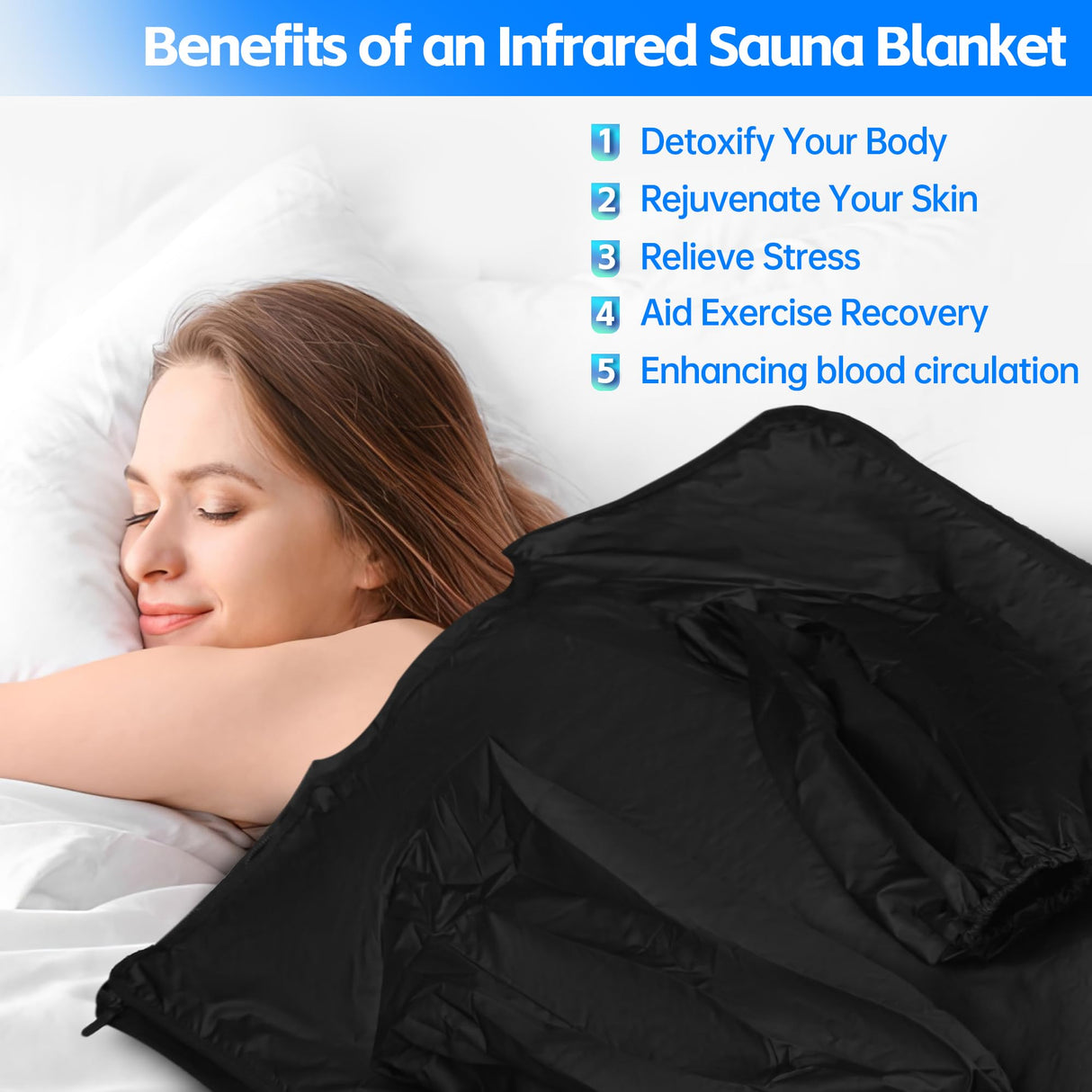 Infrared Sauna Blanket-Sauna Blanket, Far Infrared Sauna, Portable Infrared Sauna for Home, 176℉ Max, 30-90 MinTimer, 6 ft X 3 ft Saupaolo
