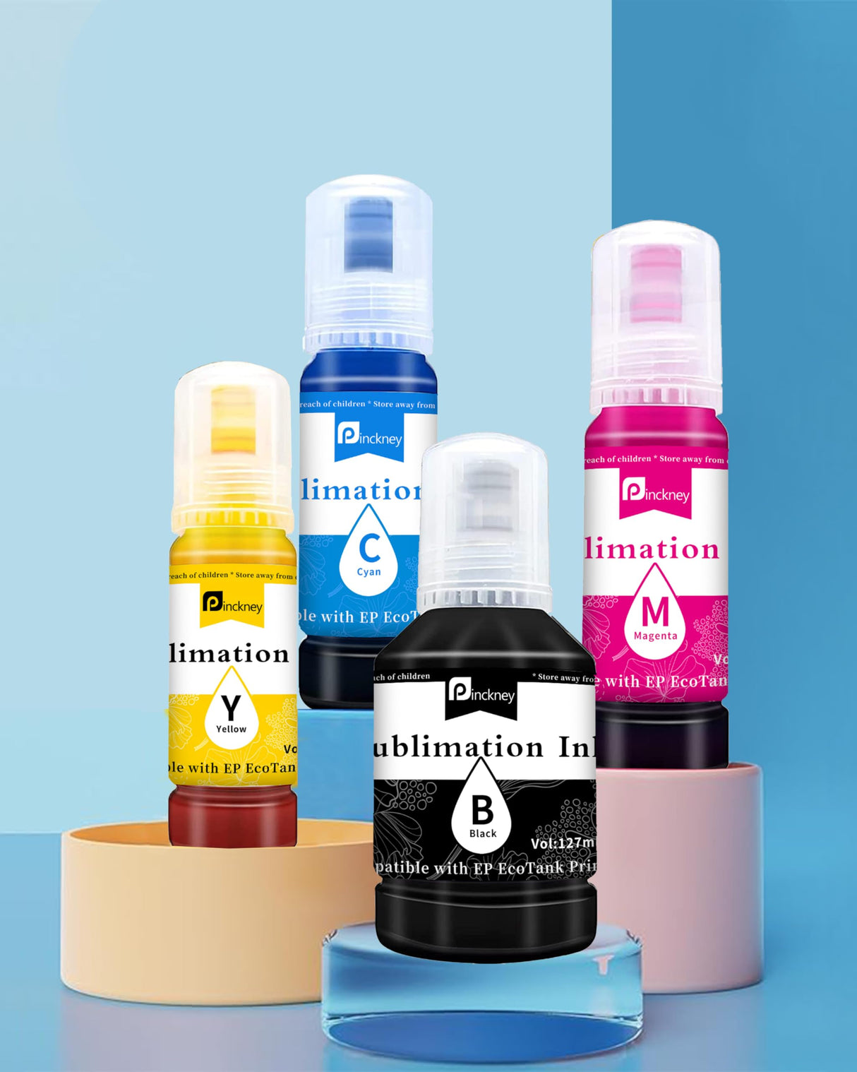 Pinckney Cartridge-Free Super-Tank Printer with Sublimation Ink for Sublimation Printing, Heat Transfers on T-Shirt, Paper Tray, AIO, ADF and Ethernet (Renewed) Pinckney