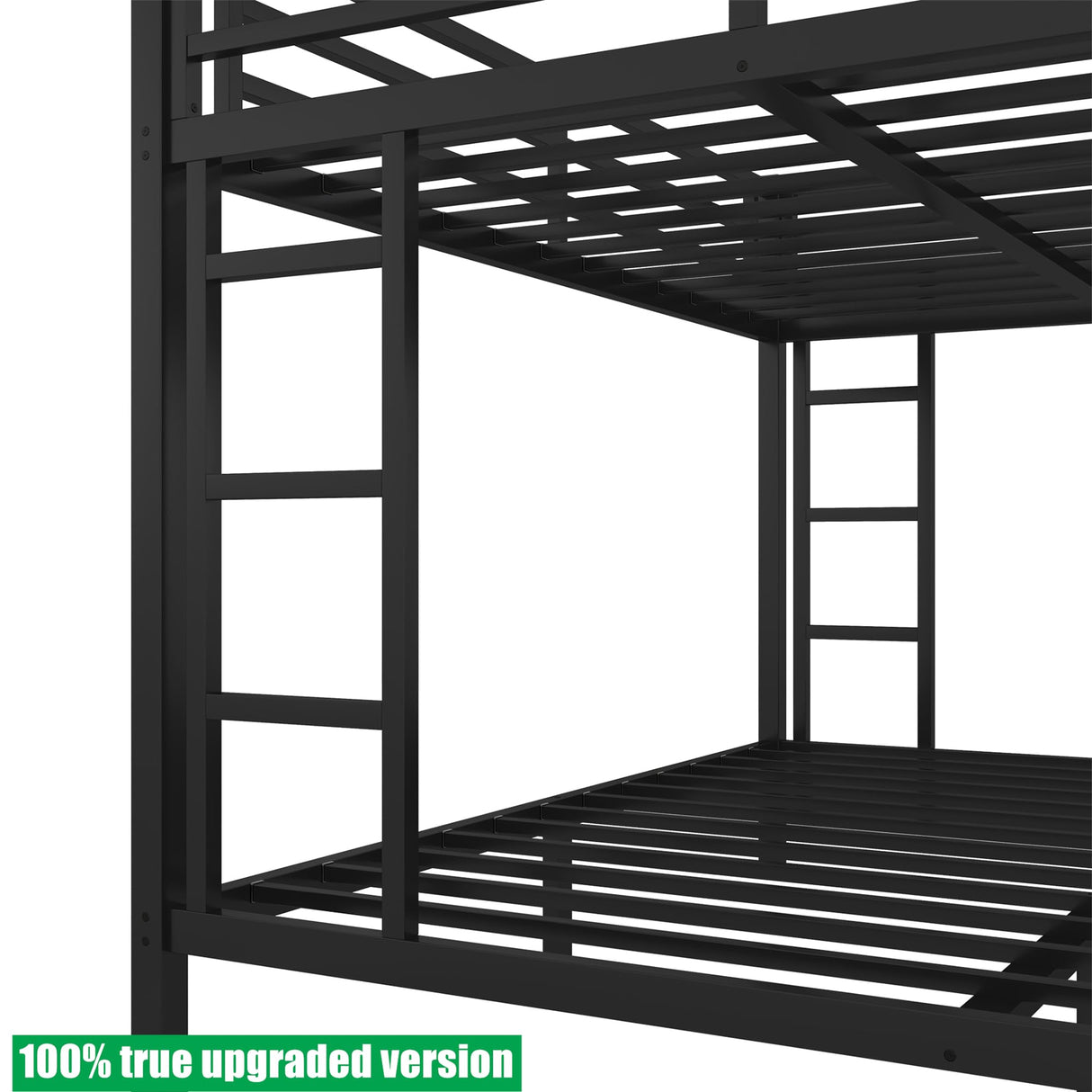 TIHWOALL Latest Upgrade & Stronger Steel Bunk Bed Queen Over Queen Size Bunkbed, Thickened Metal More Stable Heavy Duty Safer Bunk Queen Bed Frame (Easier Assembly) TIHWOALL