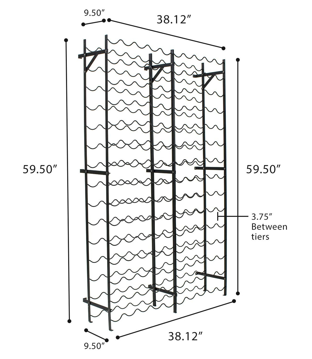 Sorbus Wine Rack Freestanding Floor - Wine Bottle Holder Holds 150 Bottles of Wine - 150 Bottle Capacity Wine Storage for Any Bar, Wine Cellar, Kitchen, Dining Room Sorbus