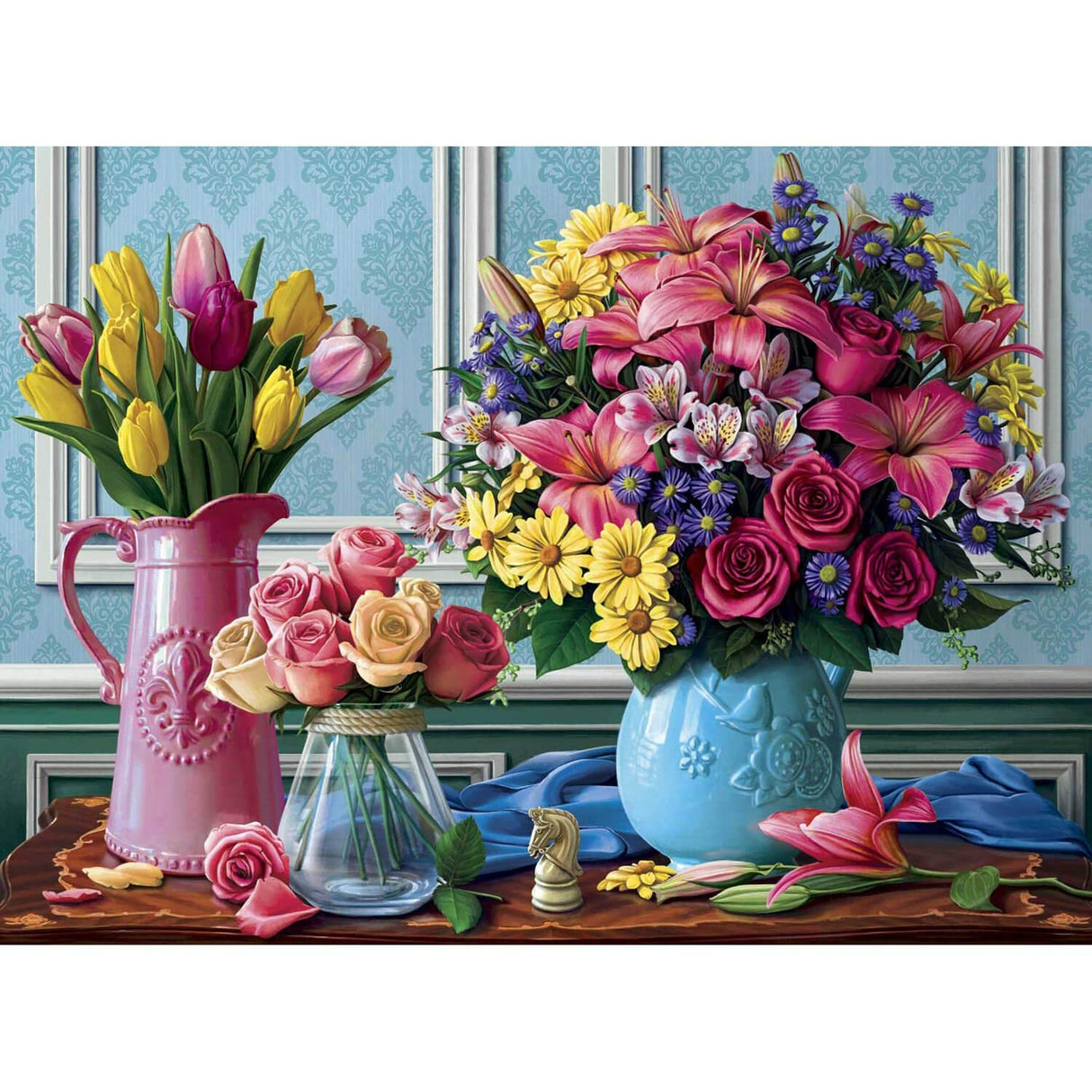 Anatolian Puzzle - Flowers in Vases, 1000 Piece Jigsaw Puzzle, #1130 Anatolian