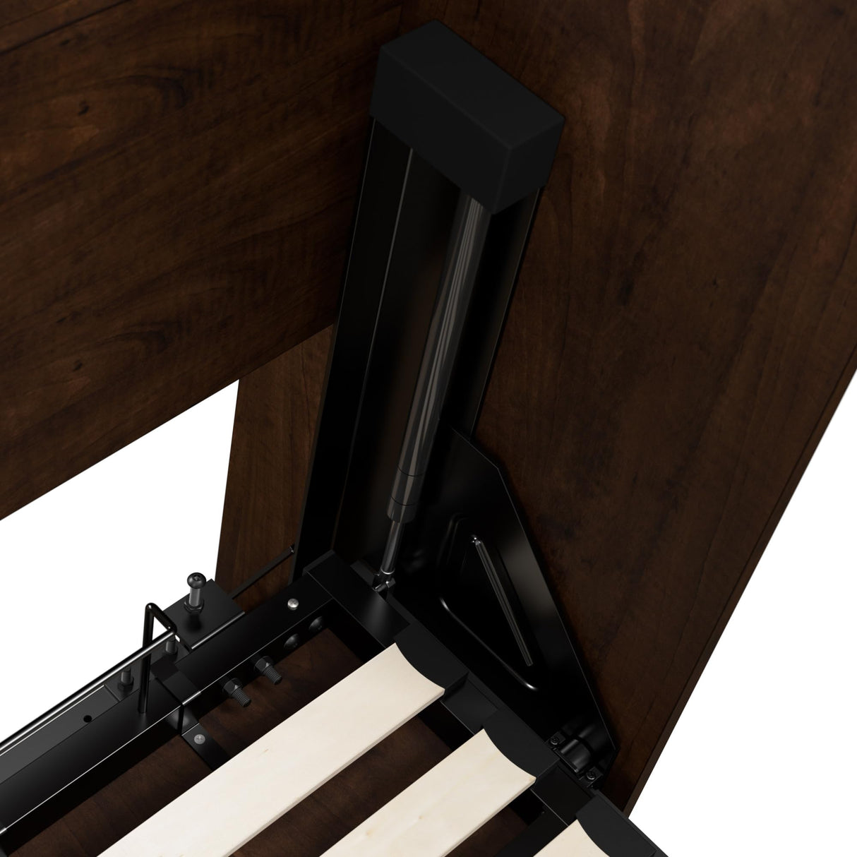 Bestar Pur Full Size Murphy Bed in Chocolate, 59-inch Space-Saving Sleeping Arrangement for Multipurpose Area, Bedroom, Guest Room, or Living Room Bestar