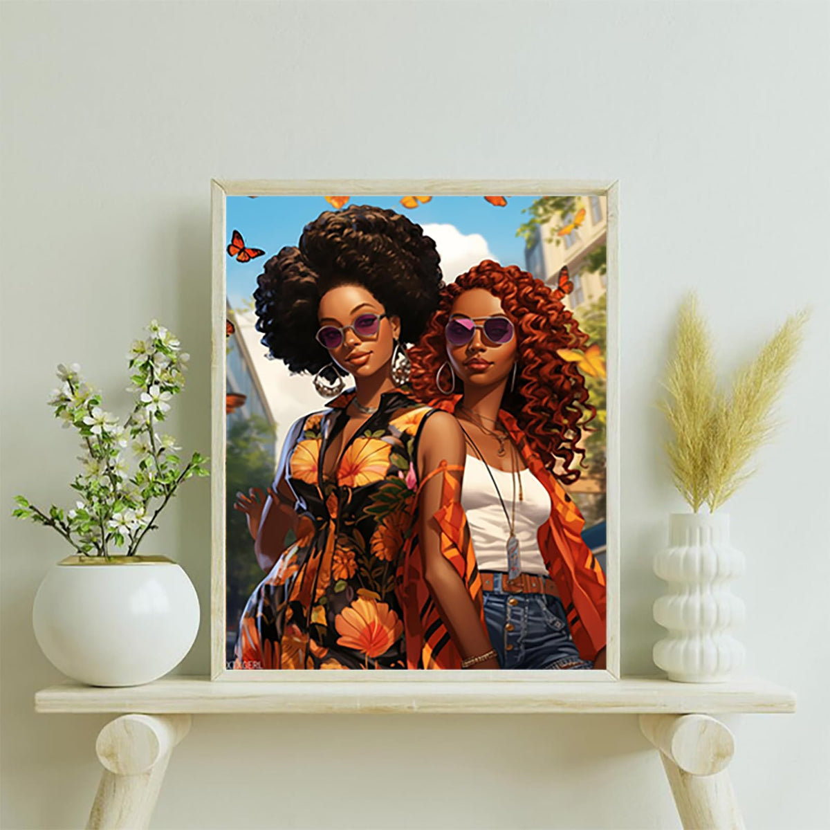 XTXGERL Fashion Black Woman Paint by Number Kits Canvas Acrylic Paint DIY Oil Painting for Adults Beginner with Brushes and Acrylic African American Woman 16x20 Inch (Without Frame) XTXGERL