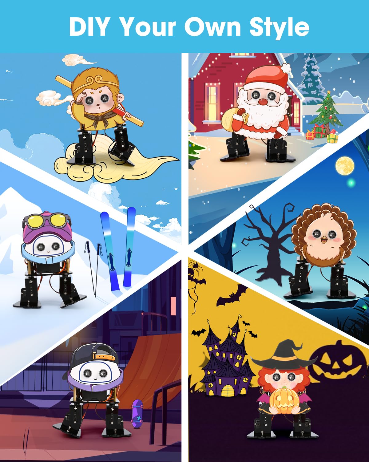 Biped Robot Kit STEM Toys Science Kit for Kids, Bionic Bipedal Robotics Programmable Coding Crafts Set for Arduino ESP32, Birthday Gift for Age 8-12 Boys Girls Teens ACEBOTT