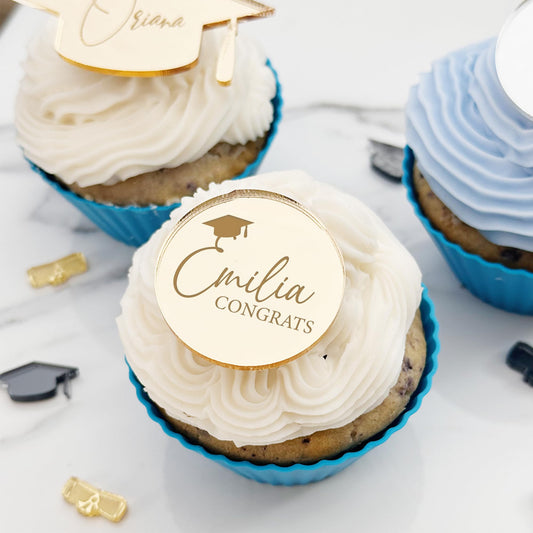 (12Pack) Personalized Graduation Cupcake Toppers 2024 | Cupcake Toppers Graduation | Cupcake Graduation Toppers 2024 | Cup Cake Decoration for Graduation | Personalized Graduation Cupcake Toppers