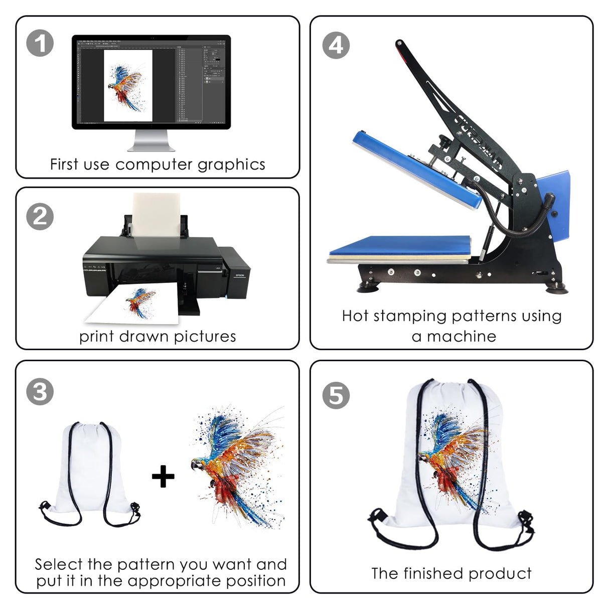 MAIKESUB 20 Pieces Sublimation Drawstring Backpack Bags Cinch Sack with String DIY Gym Sports Sackpack Lightweight MAIKESUB