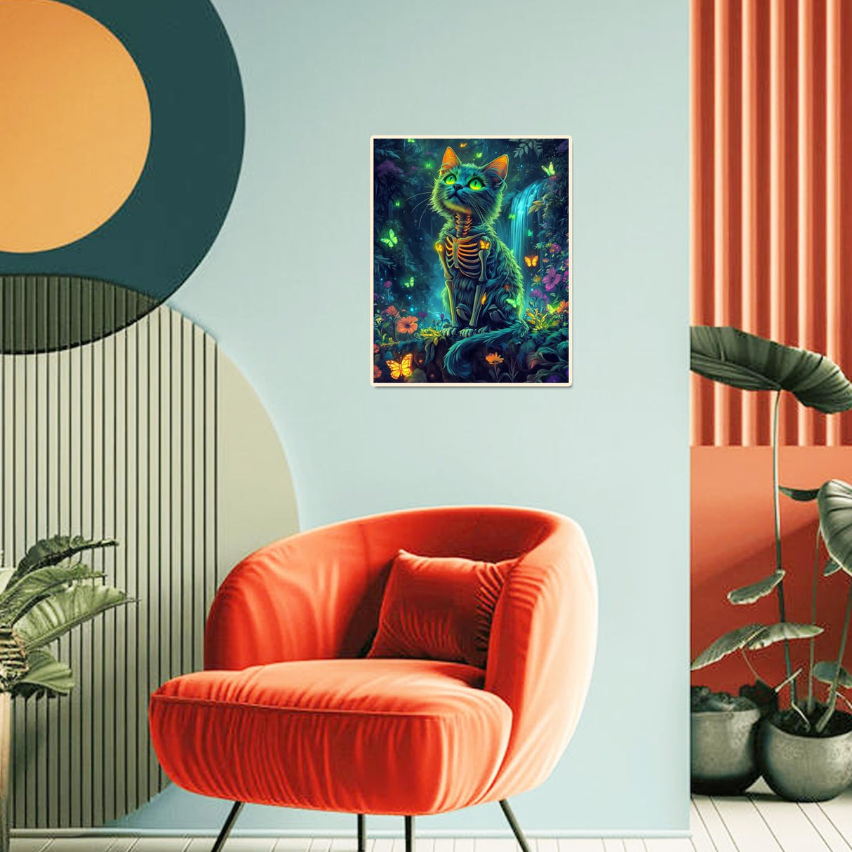 obterie Cat Paint by Numbers Kit for Adults Beginner Skeleton Oil Painting Kit Adult Paint by Number Kits on Canvas DIY Painting for Beginners Art by Numbers for Gifts Home Wall Decor 16x20 Inch obterie