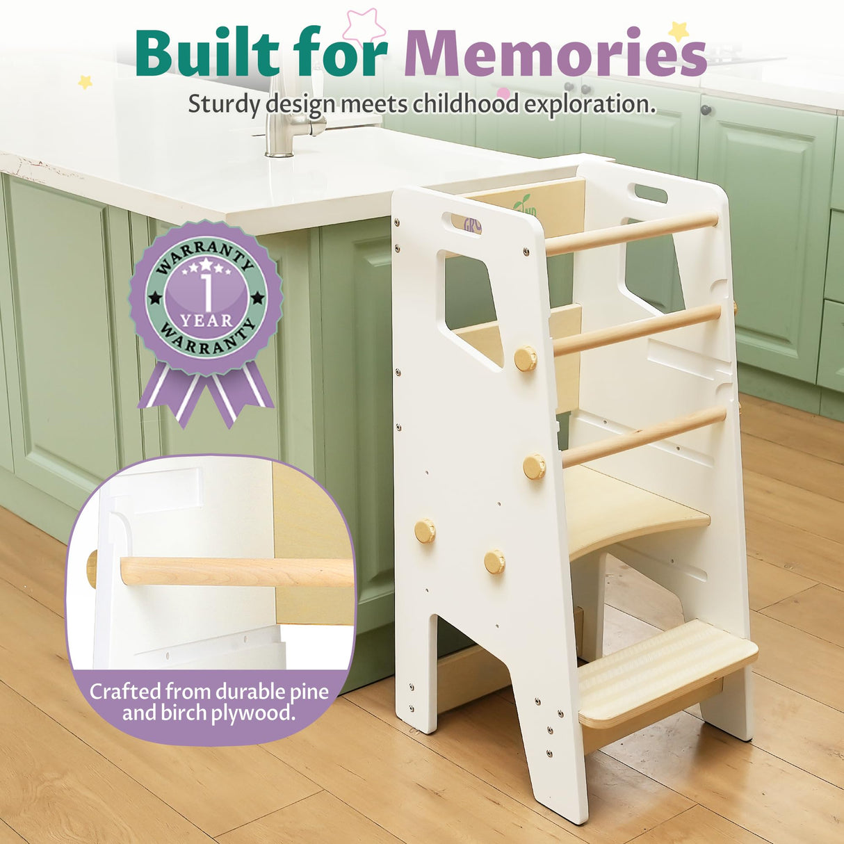 GroowingMind Toddler Tower - Adjustable Montessori Multi-Use Toddler Kitchen Stool, Safe Toddler Tower, Essential Toddler Game Changer- Perfect Toddler Chair GroowingMind
