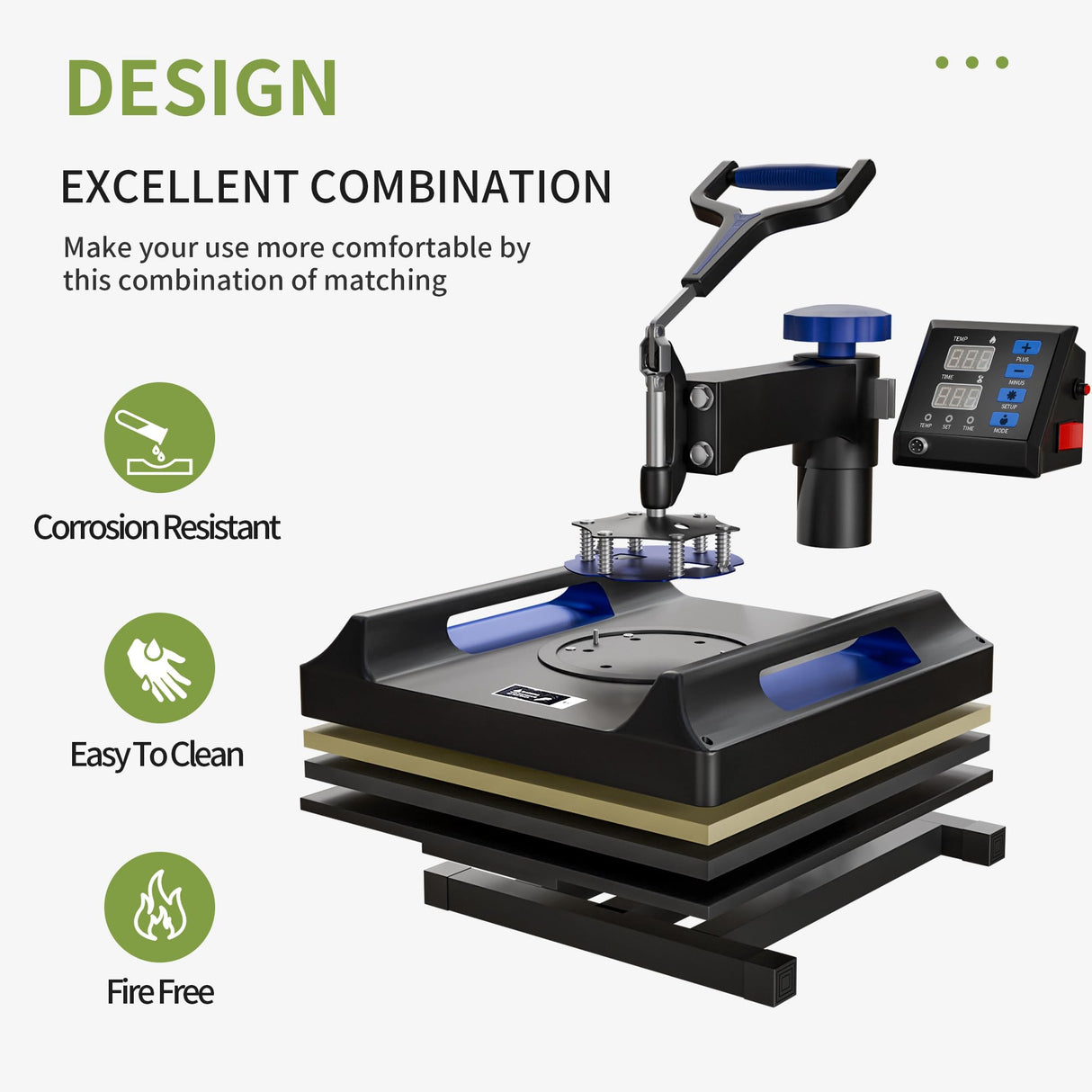 Pterying 8 in 1 Pro Heat Press Machine 15 × 15 Inch, Third Generation 360° Swing Away T Shirt Press Machine with Dual-Tube Heating, Sublimation Heat Press Machine for T Shirts Hat Cap Mug Plate Pterying