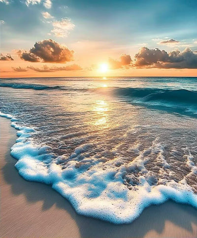 Ocean Wave Diamond Art Painting Kits for Adults - Full Drill Diamond Dots Paintings for Beginners, Round 5D Paint with Diamonds Pictures Gem Art Painting Kits DIY Adult Crafts Kits 16x20 in