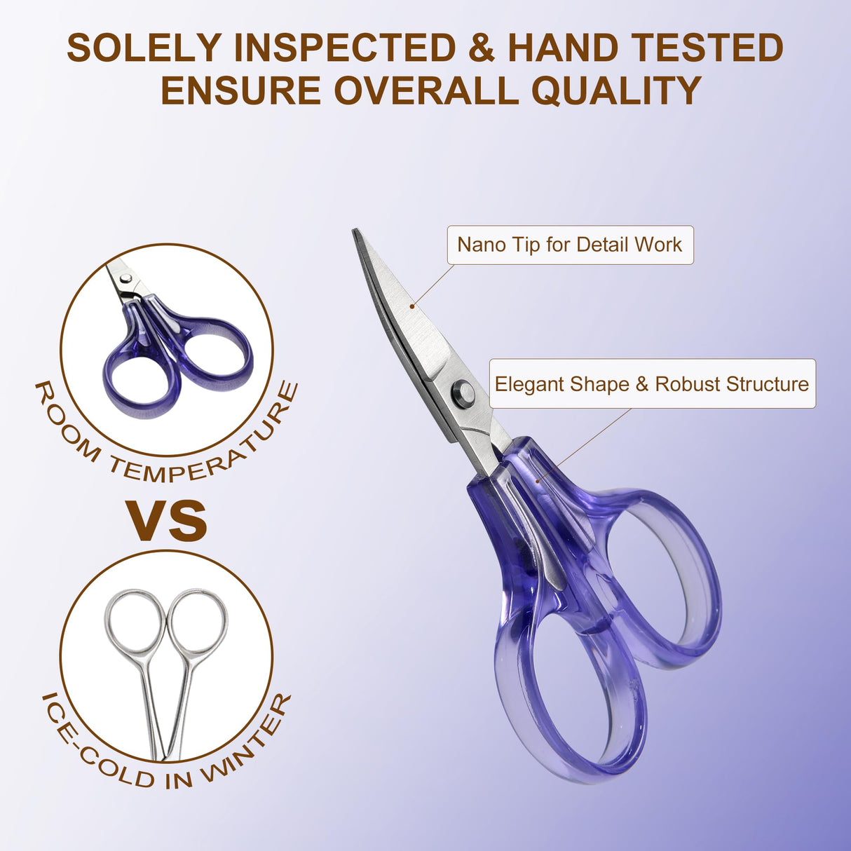 PAFASON Sharpest & Precise Stainless Steel Curved Straight Thread Yarn Fabric Cutting Scissor with Safety Cap & TSA Complied Ideal for Embroidery Quilting Sewing Knitting Crafting Cross Stitch Crochet Pafason