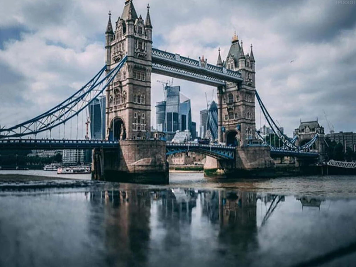 IPISSOI 5D Diamond Painting Kits for Adults Kids, London Bridge England DIY Full Drill Diamond Art Kits Art Crafts Gifts as Home Wall Decor 30 x 40 CM IPISSOI