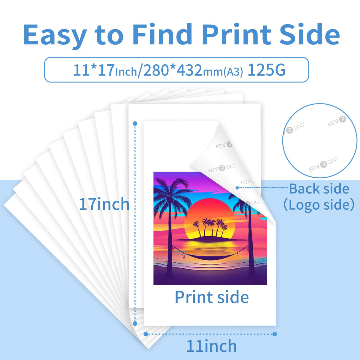 HTVRONT Sublimation Paper 11x17 Inch - 120 Sheets Easy to Transfer Sublimation Paper for T-shirts, Tumblers, Mugs (A3) HTVRONT