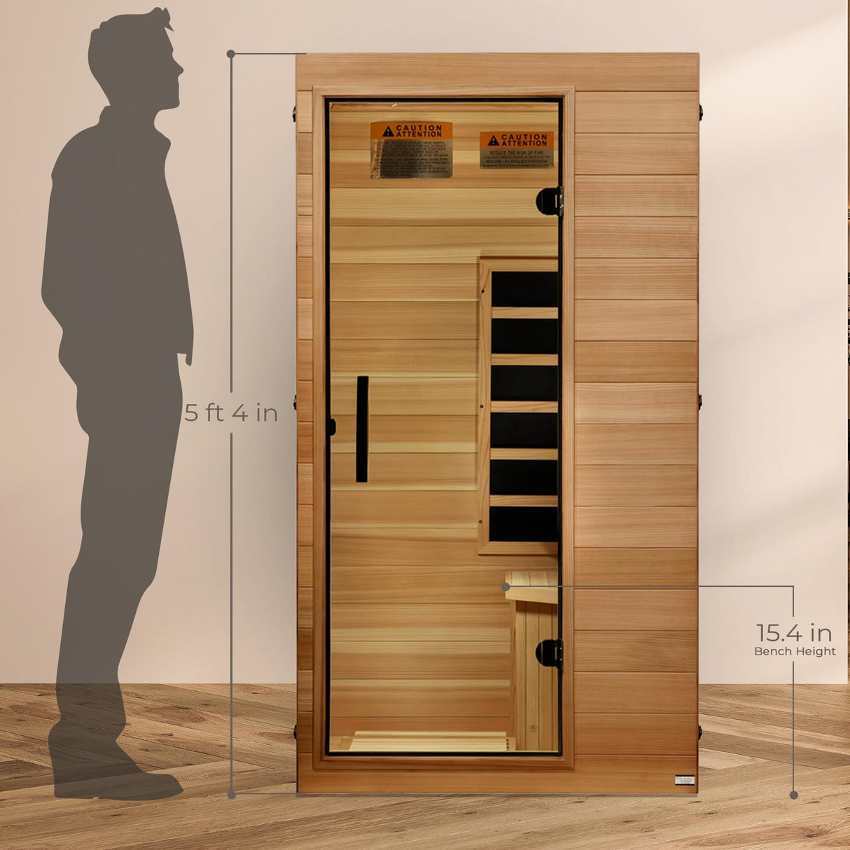 Dynamic Saunas Elite 1 Person Compact Ultra Low EMF FAR Infrared Sauna with Red Light Therapy & Bluetooth Speakers - Personal Indoor for Home & Gym DYNAMIC SAUNAS