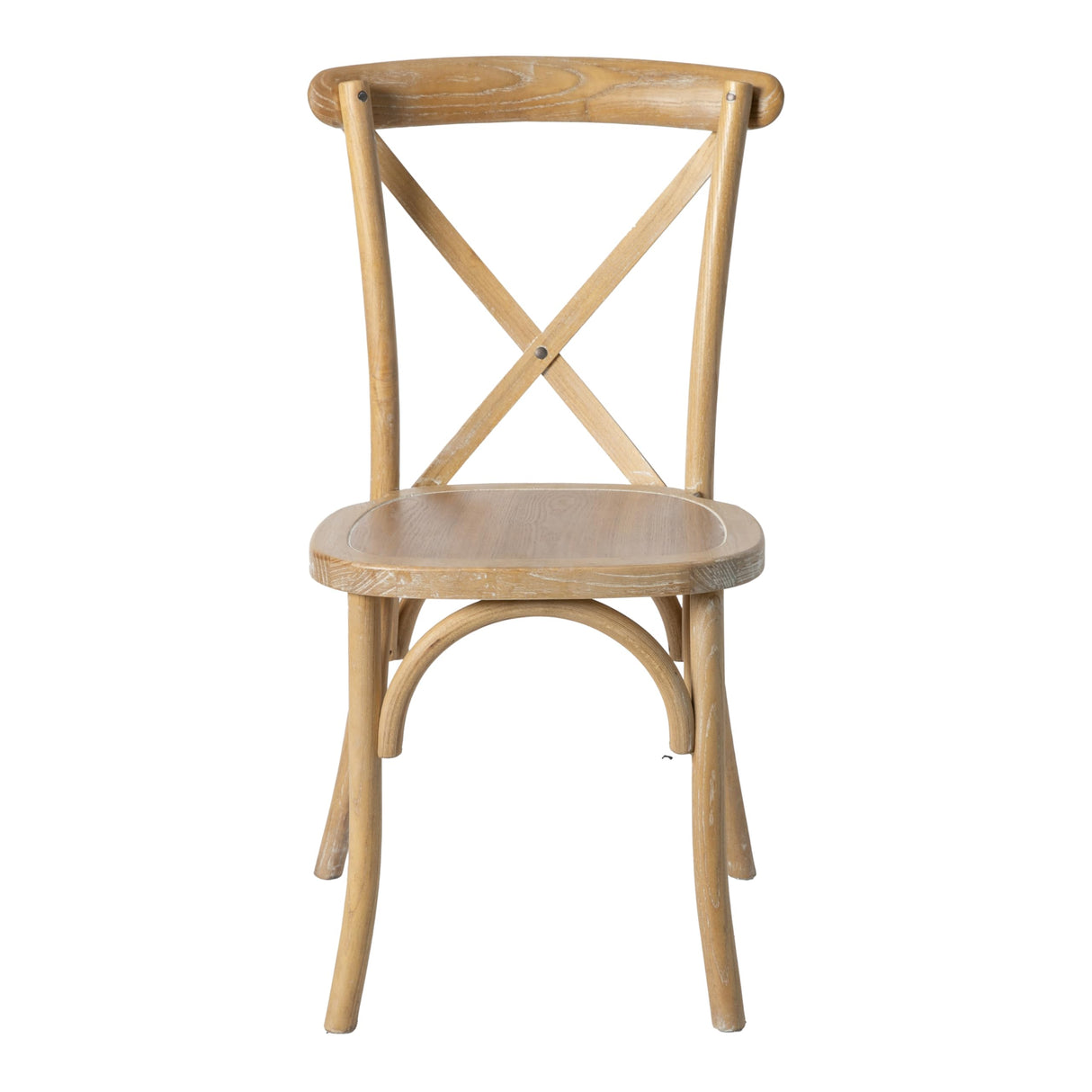 Merrick Lane Bardstown X-Back Bistro Style Wooden Dining Chair for Kitchens and Dining Rooms, High-Back Wood Stackable Kitchen Chair, Natural with White Grain Merrick Lane