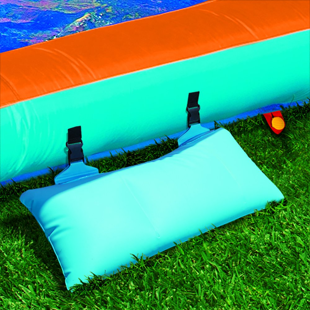 BANZAI Inflatable 13' Water Slide Park Plus 12' Bounce House 2 for 1 Value Pack w Free Air Blower- Inflates in Under 2min- Heavy Duty Kids Adventure Park Pool with Sprinkler 12’x9 XL Bouncy Castle BANZAI