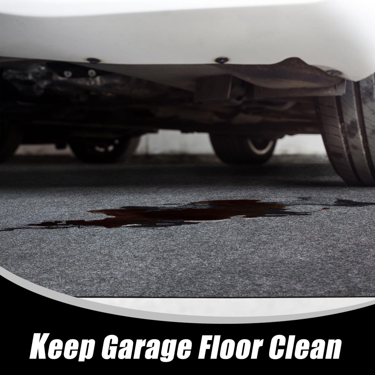Hbsmat 7'5'' x 17' Garage Floor Mat, Oil Absorbent Pad Under Car, Waterproof, Non-Slip, Durable, Reusable, Washable, Remodeled Garage, Multi-Functional Use, Dark Grey Hbsmat