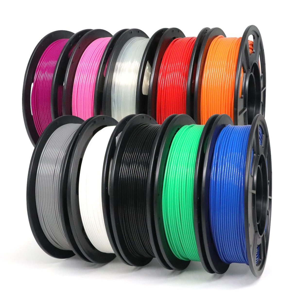 YOUSU PLA Plus Filament 1.75mm Bundle 10x250g, 10 Pack 2.5KG PLA+ Sample 3D Printer Filament, 3D Printing Multi Pack Filament Dimensional Accuracy +/- 0.02mm Yousu