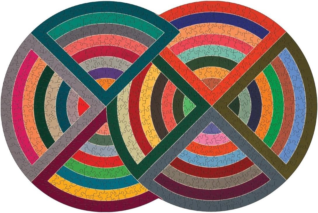 Galison MoMA Frank Stella Shaped Jigsaw Puzzle, 750 Pieces, 28.3” x 21” – Colorful Geometric Painting, Die-Cut Puzzle Galison