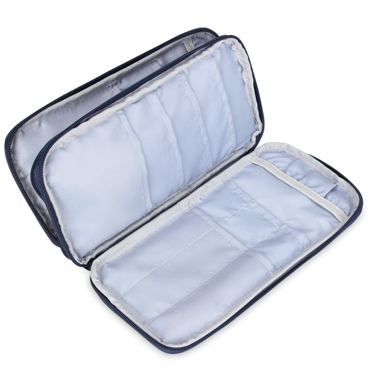 Teamoy Knitting Needles Case(up to 10-Inch), Travel Organizer Storage Bag for Circular and Straight Knitting Needles, Crochet Hooks and Knitting Accessories, Blue Cats-NO ACCESSORIES INCLUDED Teamoy