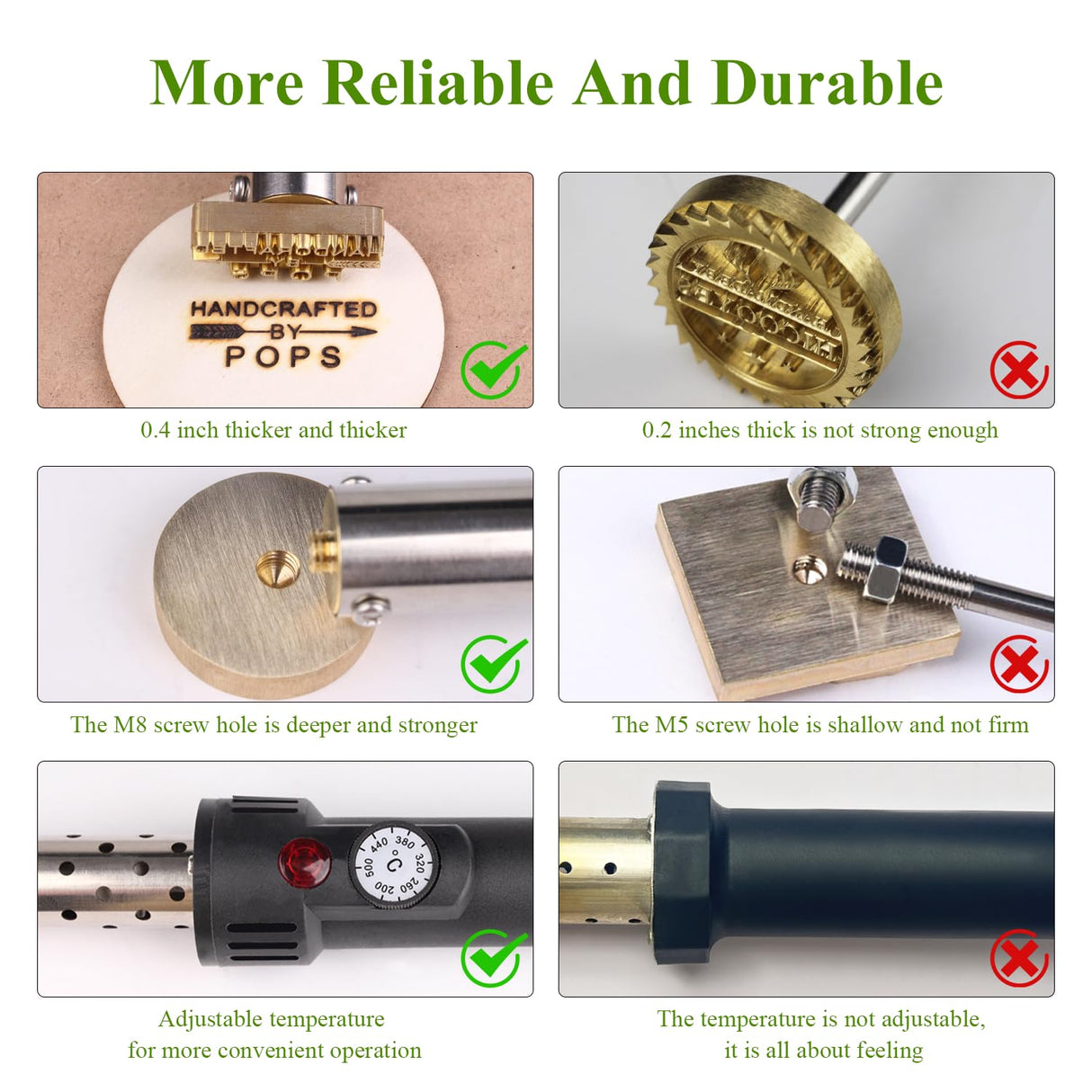 Customisable Electric Branding Iron by Yuwu – Precision Marking Tool for Wood, Leather, and Culinary Crafts (1.5x1.5 Inch) Yuwu