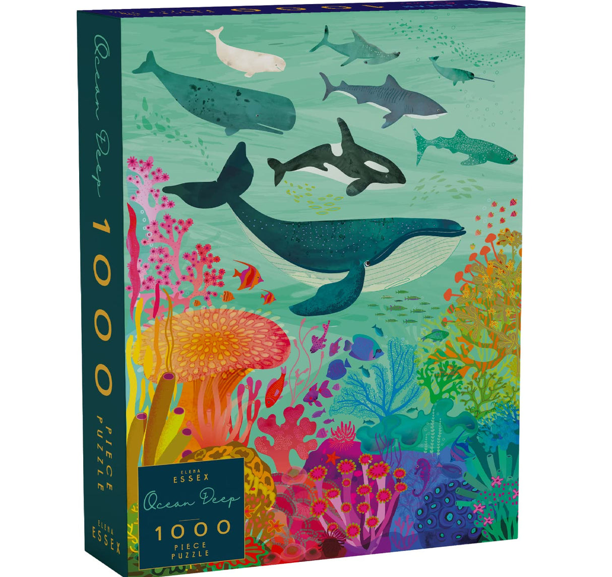 Elena Essex Puzzles for Adults 1000 Pieces - Ocean Deep/Jigsaw Puzzles 1000 Pieces for Adults / 1000 Piece Puzzle/Cool Whale Shark Coral Reef Puzzle/Puzzle Size 20 x 28 inches Elena Essex