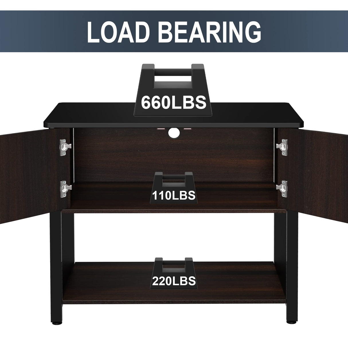 GDLF Metal Aquarium Stand with Cabinet for Fish Tank Accessories Storage, 40 Gallon, Turtle/ Reptile Terrariums GDLF