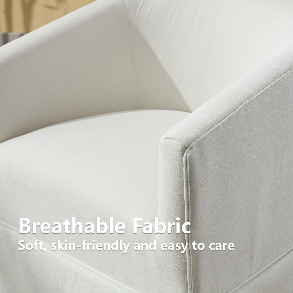 Arvasslia Swivel Barrel Chair,Mid Century Modern Swivel Accent Chair for Living Room, Round Armchair Corner Chair for Bedroom, White Arvasslia