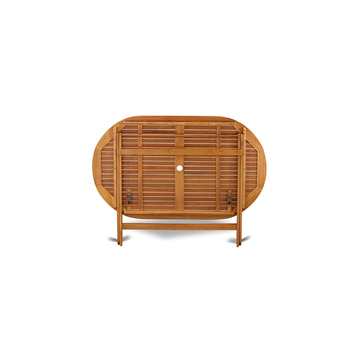 East West Furniture DICM7CWNA Diboll 7 Piece Patio Dining Set Consist of an Oval Outdoor Acacia Wood Table and 6 Folding Side Chairs, 36x60 Inch, Natural Oil East West Furniture