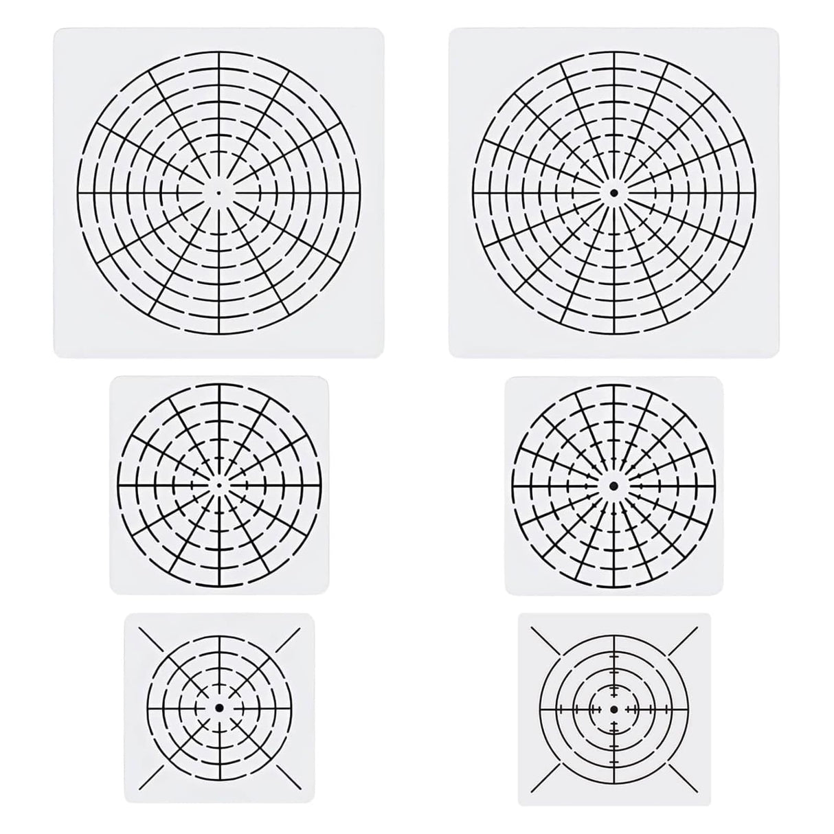 YKW 6 Pack Circle Mandala Stencils Templates, 7/9/11 Inch Reusable Drawing Tools, Mandala Dotting Templates for Rock Painting, Canvas, Wood Art Projects, DIY Craft Supplies YKW