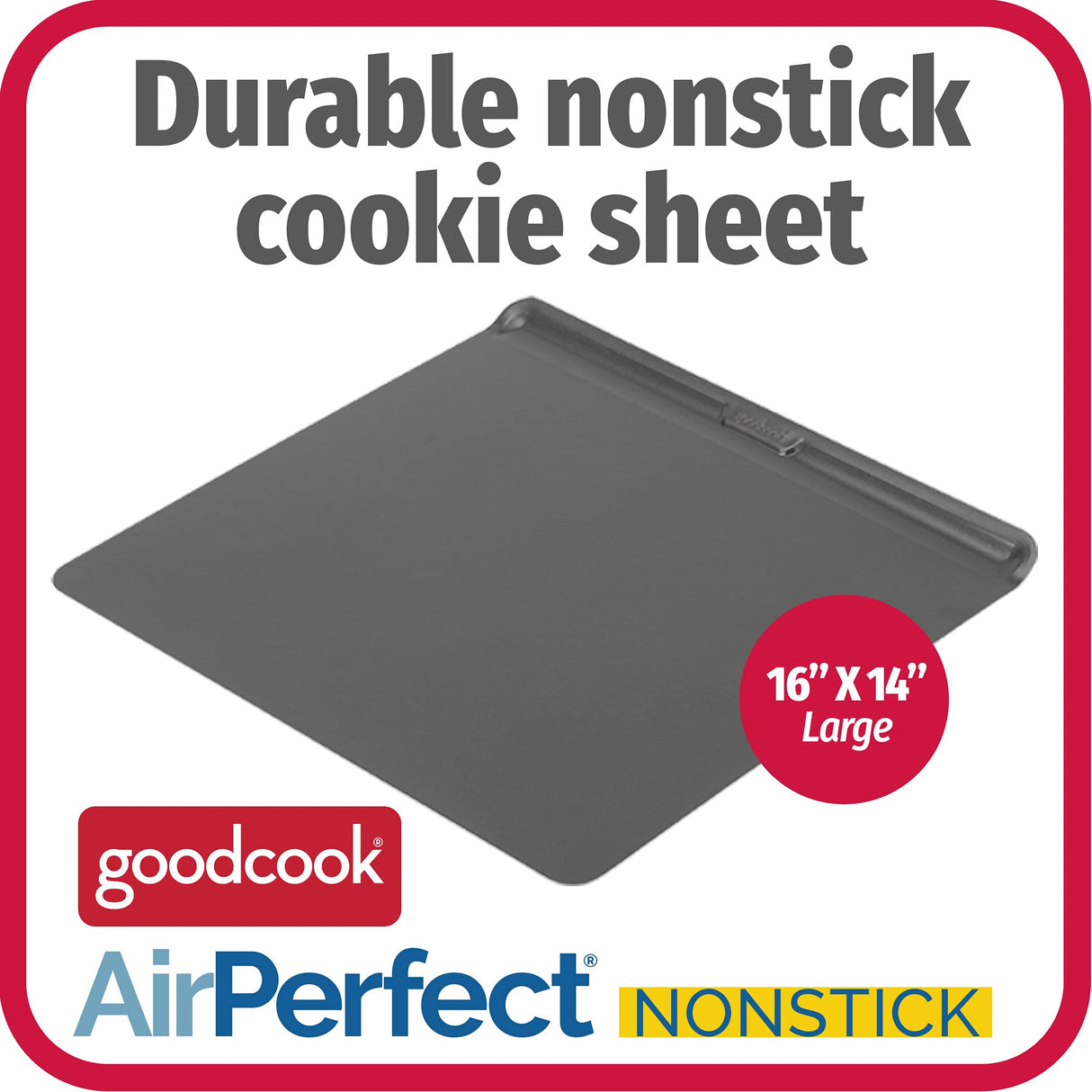 GoodCook AirPerfect Non-Stick Air Insulated 16” x 14” Cookie Sheet - Carbon Steel Cooking Pans, No Burn Insulation Bakeware, Cookie Sheets for Baking, Oven Pan Set GoodCook