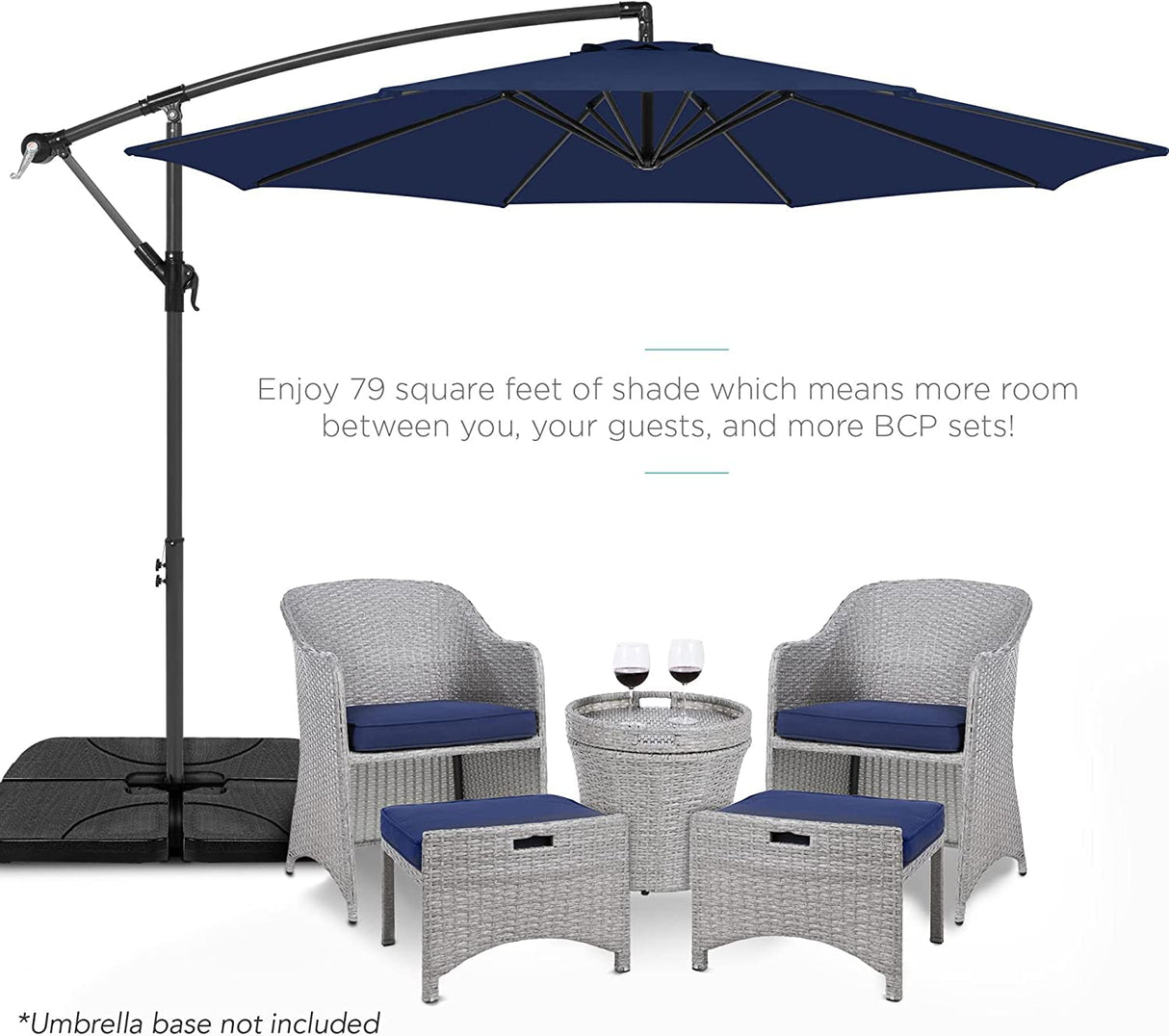 GLDDFDG 10ft 8 Ribs Patio Umbrella Canopy, Blue, UV30+, Water Repellent, Fade Resistant Polyester Fabric GLDDFDG