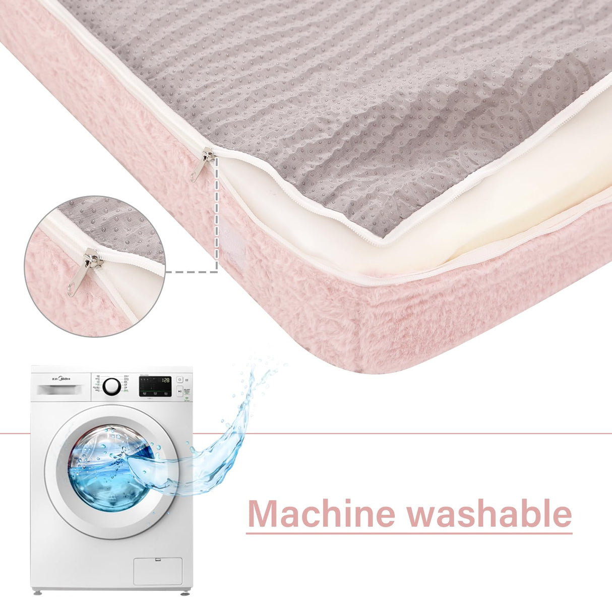 Tiita Folding Sofa Bed with Pillow Single Size Mattress&Plush Fabric with Portable Storage Bag,Floor Lounger Chair Bed for Living Room,Guest Room,Dorm,Apartment,Upstairs Loft,Home Office,Pink Tiita