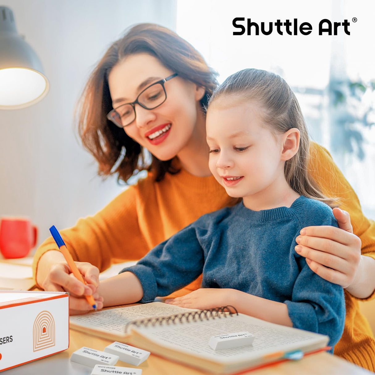 Shuttle Art White Erasers, 120 Pack Erasers Bulk, Smudge Resistant Eraser for Pencils, School Supplies for Kids, Students, Teachers, Office Shuttle Art