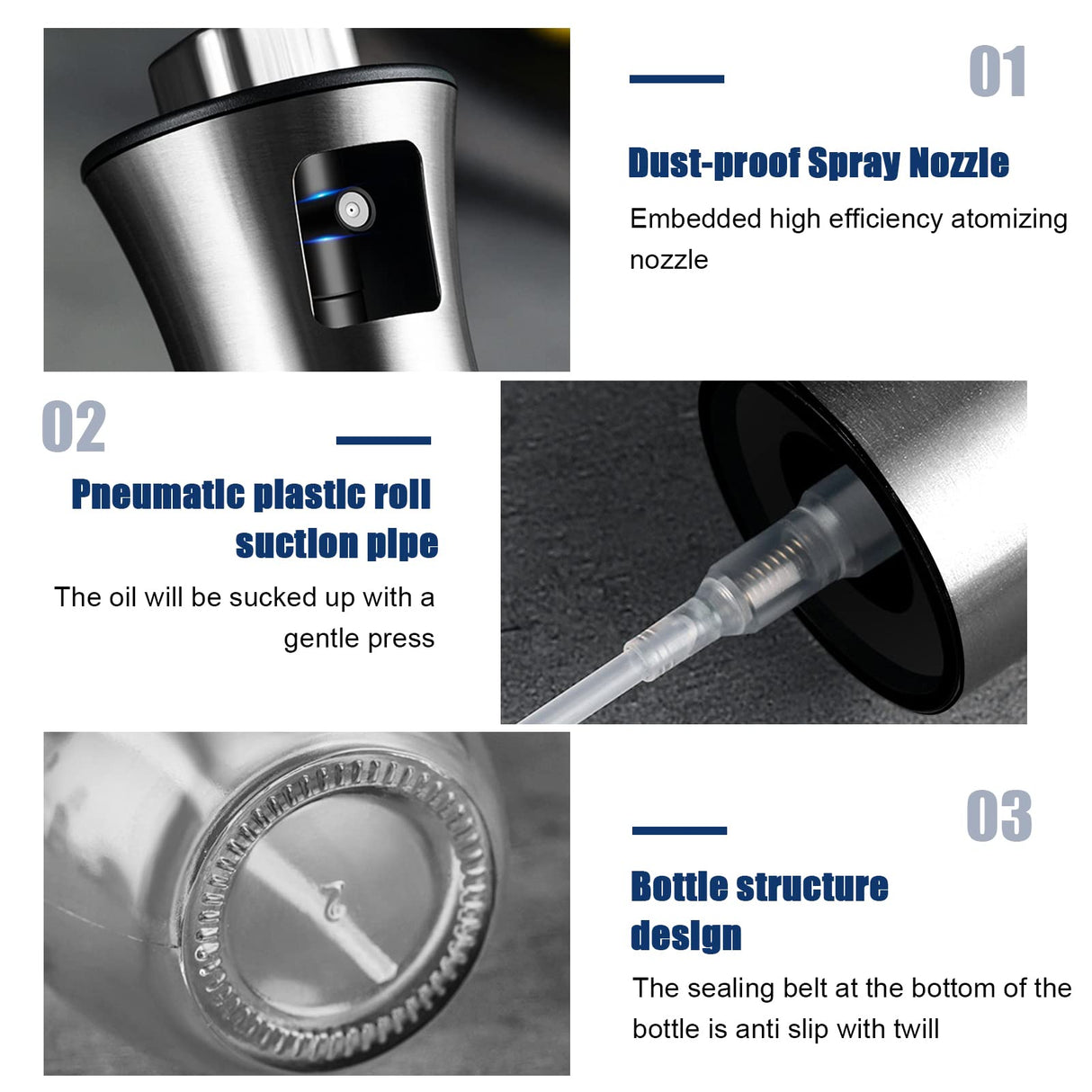 Oil Sprayer for Cooking,200ML Olive Oil Sprayer Mister Bottle,Avocado Oil Dispenser for Kitchen,Kitchen Essentials Water Spray Bottle,Kitchen Gadgets Canola Oil Spray for BBQ, Baking, Air Fryer SAINSWIN