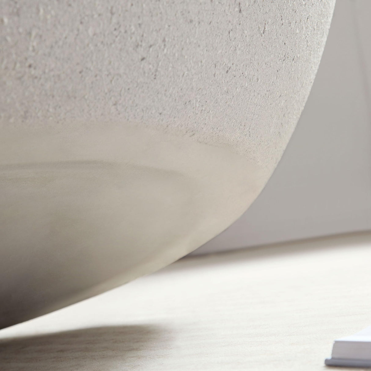 Modern Oval Coffee Table Contemporary Stone Coffee Tables Modern Accent Center Table Faux Rock Table for Indoor Outdoor, No Need Assembly, Accent Table Living Room Furniture, Beige MaiDeHaoo