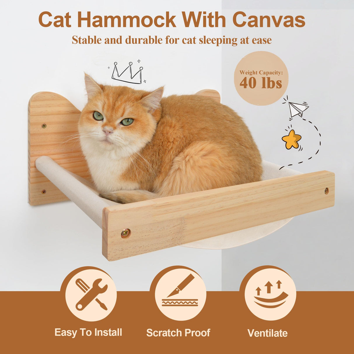 Cat Tree, 74.4 inch Tall Wood Cat Tower with Cat Scratching Post, Cat Cave Condo, Hammock, Cat Tree Tower for Large Cats and Kittens KKHAN