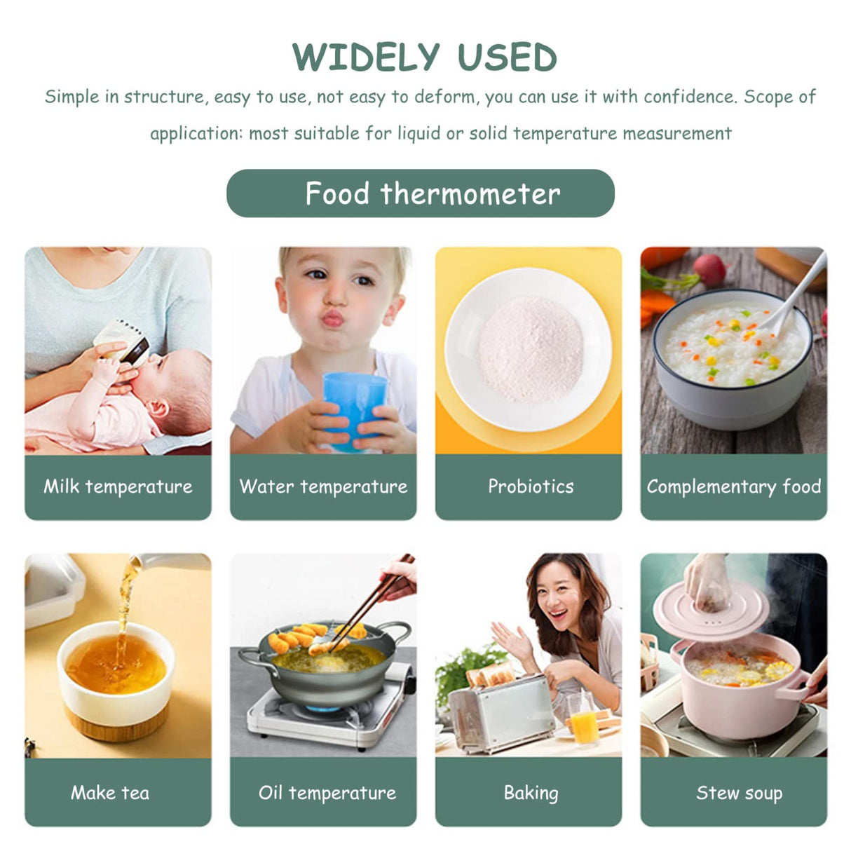 Kisangel Digital Meat Thermometer Cooking Instant Read Temp Probe 30℃~300℃ Read Digital Cooking Candle Liquid Making for Oil Deep Fry Oven Kisangel