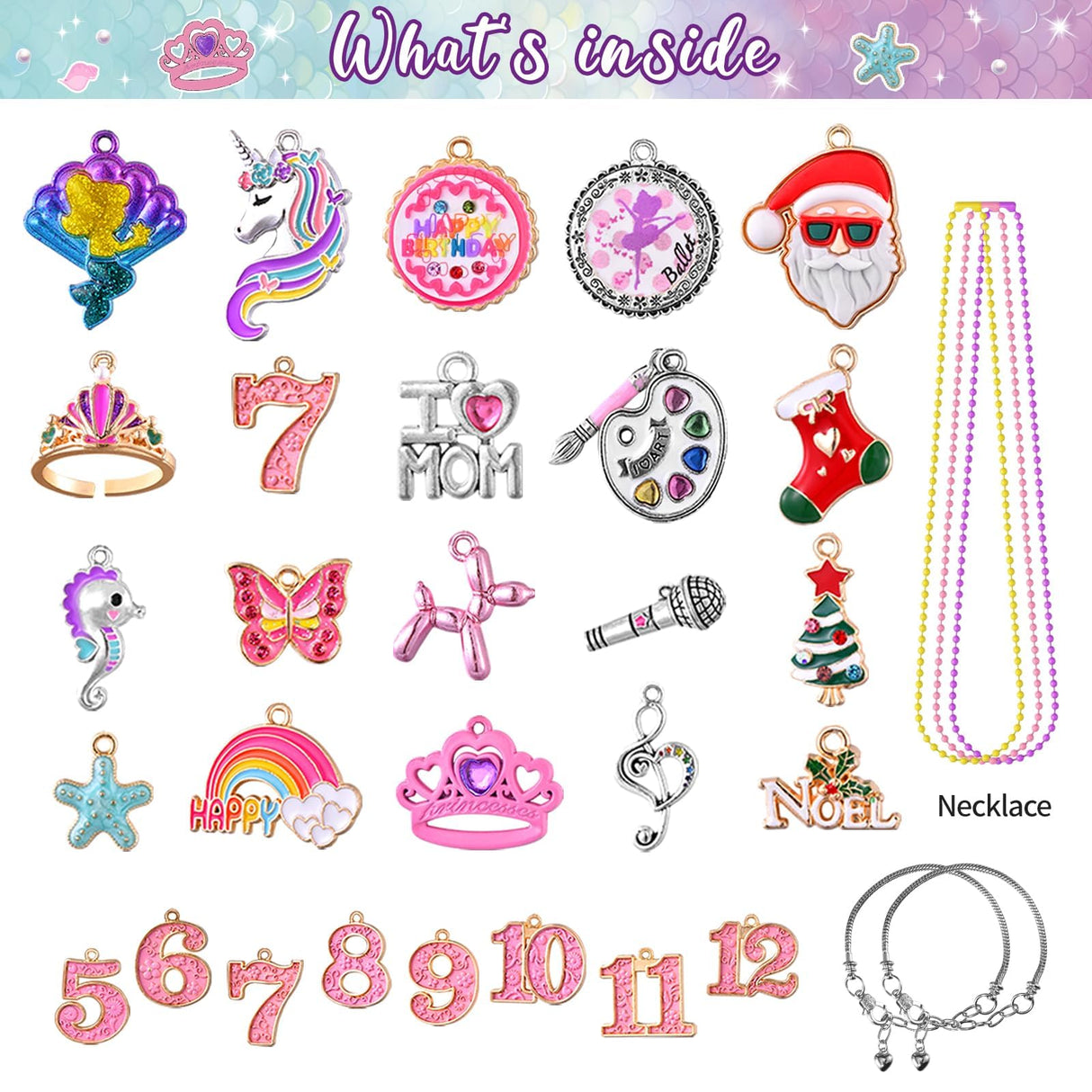 Charm Bracelet Making Kit & Unicorn/Mermaid Girl Toy- ideal Crafts for Ages 8-12 Girls who Inspire Imagination and Create Magic with Art Set and Jewelry Making Kit BDBKYWY