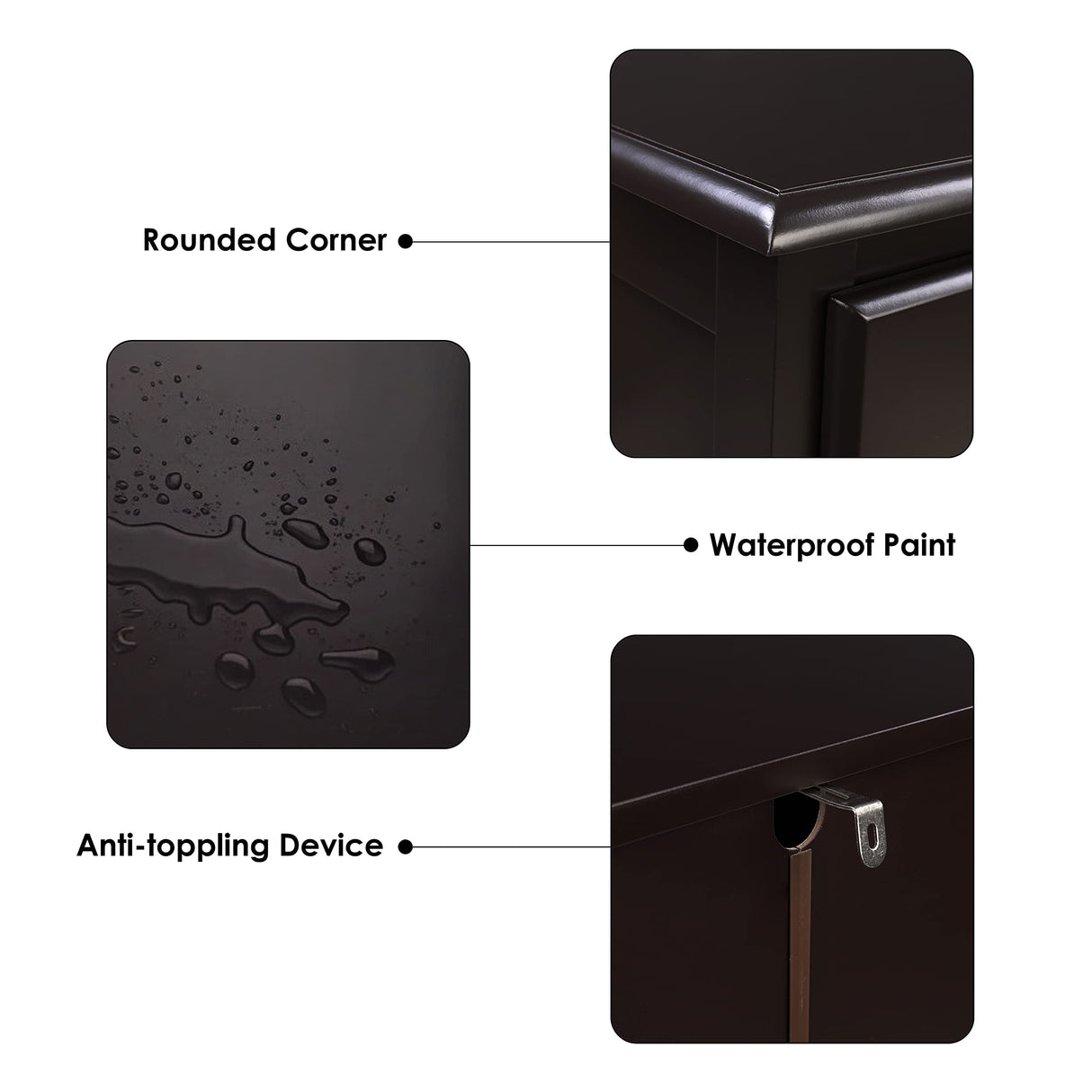 HOUSUIT Dresser, 4 Drawer Dressers Chests of Drawers, Modern Tall Dresser, Wood Drawer Chest Storage Cabinet for Living Room, Hallway, Entryway, Home Office, Dark Brown HOUSUIT