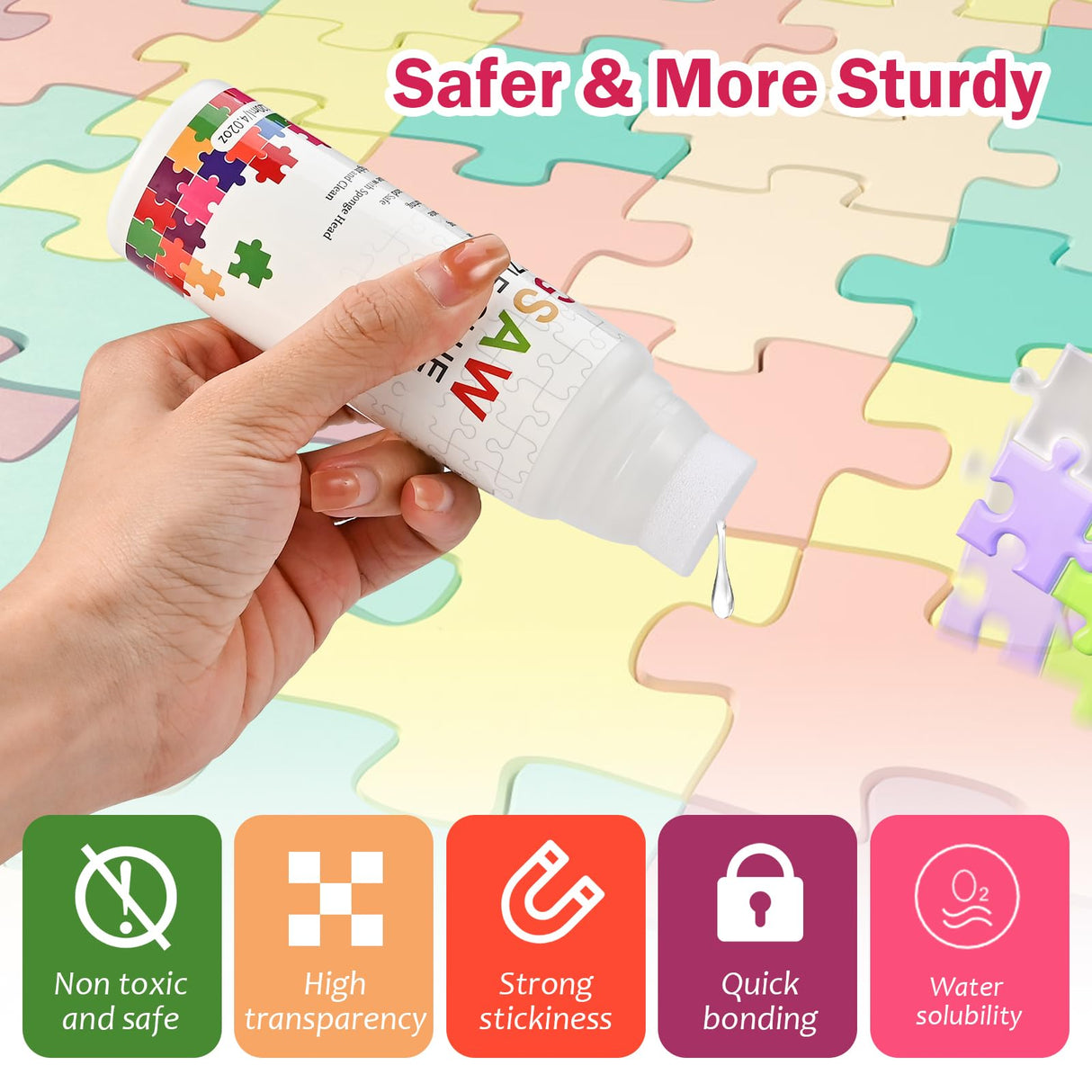 Faburo 2 x 120ml Jigsaw Puzzle Glue Clear, 8 Oz Glue for Puzzles to Frame, Clear Puzzle Glues Kit, Puzzle Preserver Sealer for 1000 Pieces, Wood Puzzle Saver Glues Spray, 2 Pack Faburo