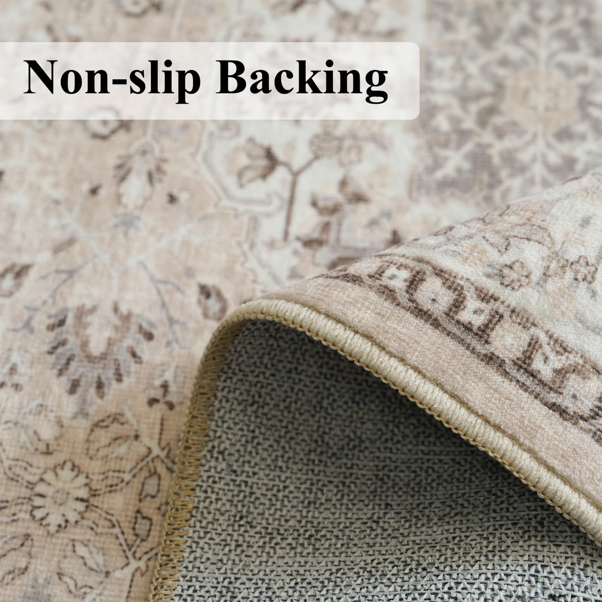 2x6 Hallway Washable Runner Rug : Vintage Soft Kitchen Laundry Runner with Non Slip Backing Farmhouse Entryway Living Room Floor Mat Stain Resistant Carpet for Bedroom Bathroom Distressed Beside Rug HY HAO YUN LAI